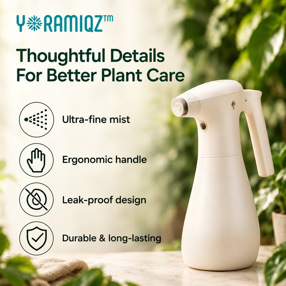 Yoramiqz™ Verdant Mist – Fine Plant Mister Spray Bottle for Indoor Plants, Succulents, Ferns & Tropical Houseplants