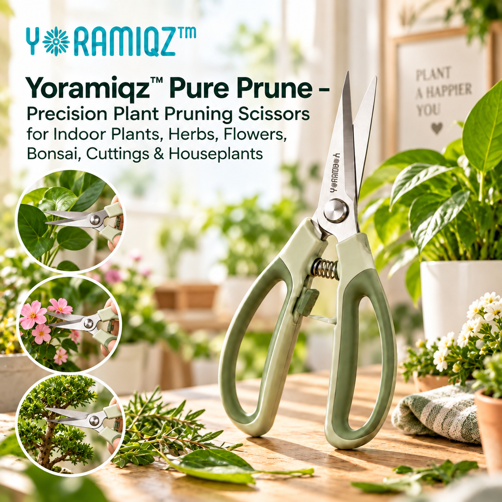 Yoramiqz™ Pure Prune – Precision Plant Pruning Scissors for Indoor Plants, Herbs, Flowers, Bonsai, Cuttings & Houseplants