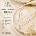 Verdaxen™ Freshwater Pearl Layered Necklace, Minimalist Gold Chain Jewelry, Elegant Feminine Necklace
