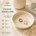 Verdaxen™ Ceramic Jewelry Dish Tray, Minimalist Ring Holder Bowl, Modern Vanity Organizer