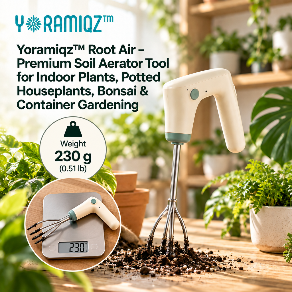 Yoramiqz™ Root Air – Premium Soil Aerator Tool for Indoor Plants, Potted Houseplants, Bonsai & Container Gardening