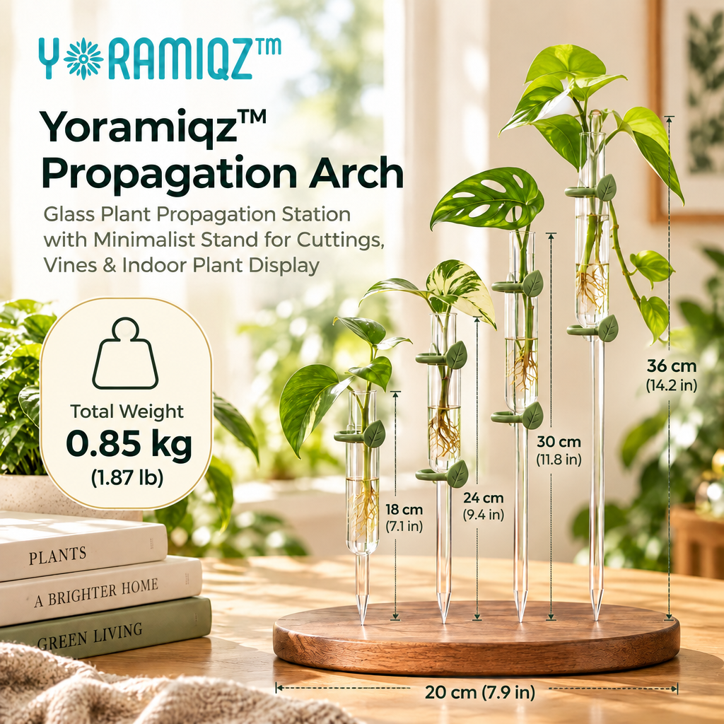 Yoramiqz™ Propagation Arch – Glass Plant Propagation Station with Minimalist Stand for Cuttings, Vines & Indoor Plant Display