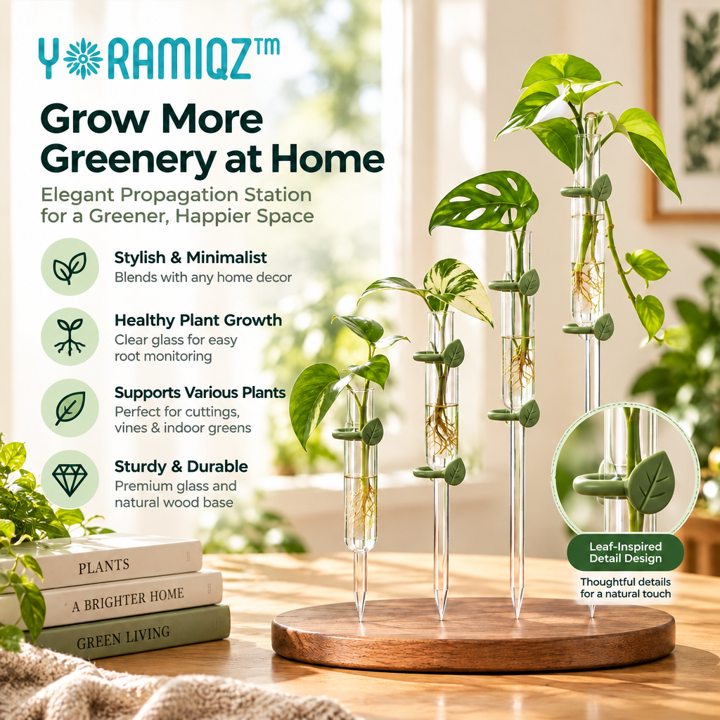 Yoramiqz™ Propagation Arch – Glass Plant Propagation Station with Minimalist Stand for Cuttings, Vines & Indoor Plant Display