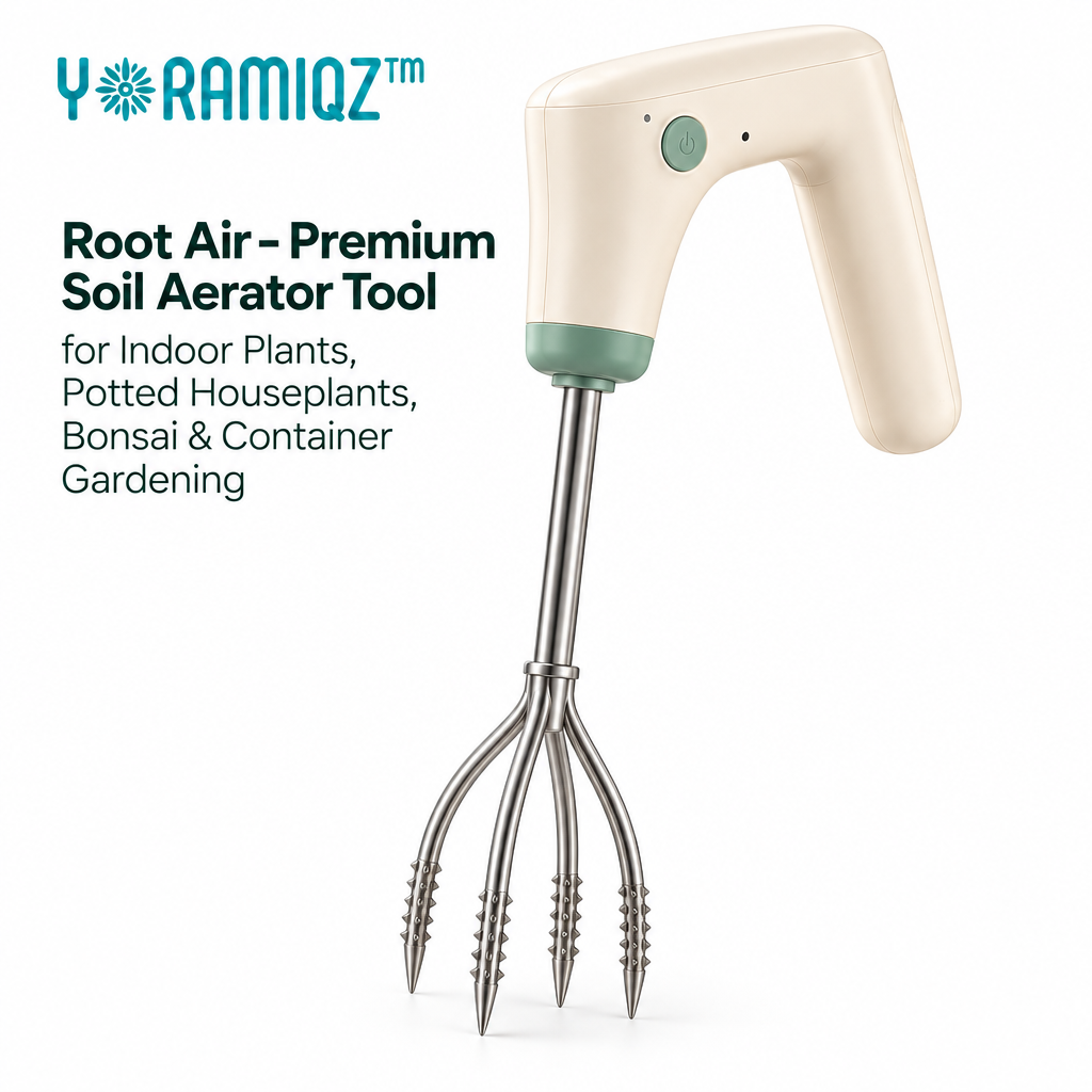 Yoramiqz™ Root Air – Premium Soil Aerator Tool for Indoor Plants, Potted Houseplants, Bonsai & Container Gardening