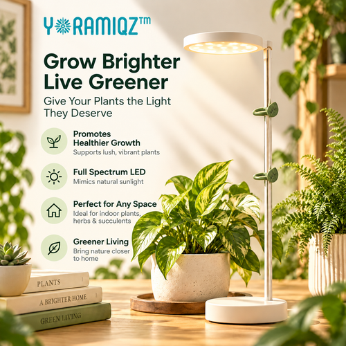 Yoramiqz™ Luma Grow – Minimalist LED Grow Light for Indoor Plants, Seedlings, Herbs, Succulents & Small Plant Shelves