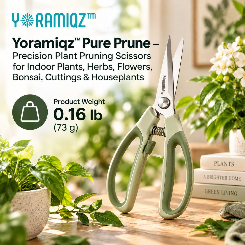 Yoramiqz™ Pure Prune – Precision Plant Pruning Scissors for Indoor Plants, Herbs, Flowers, Bonsai, Cuttings & Houseplants